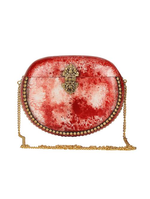 red metal box clutch - 16828284 - Standard Image - 1