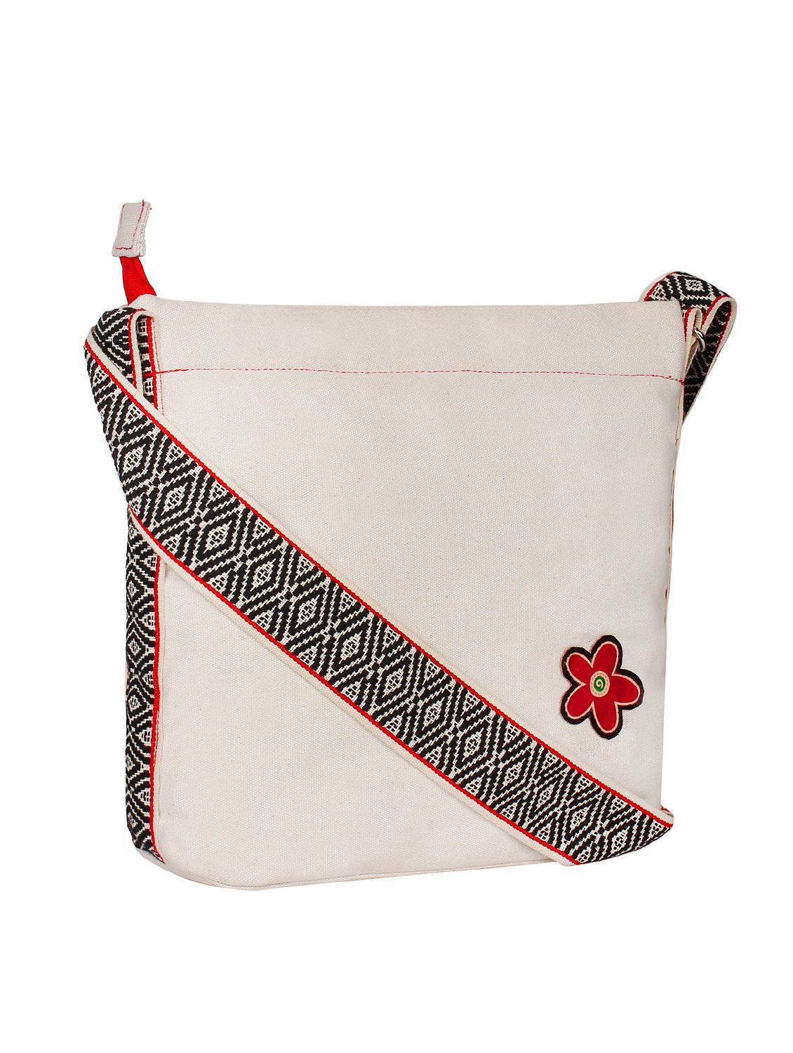 beige canvas regular sling bag - 16828296 - Zoom Image - 4