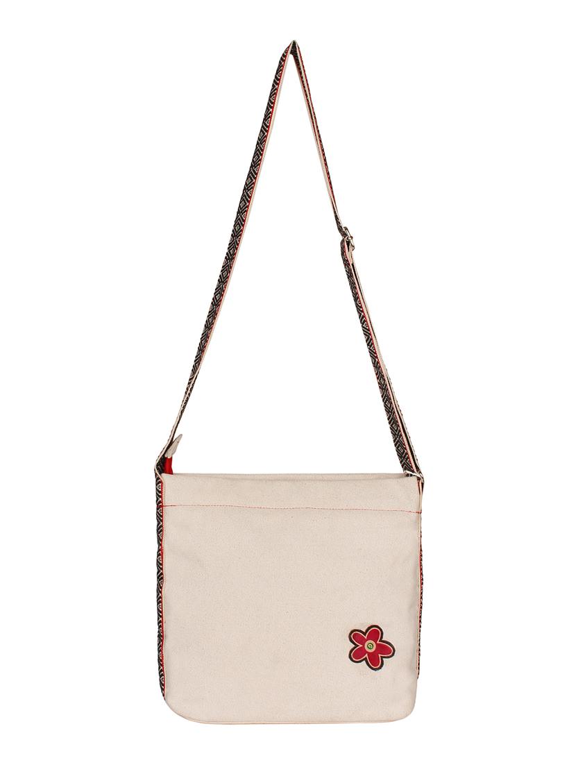 beige canvas regular sling bag - 16828296 - Zoom Image - 5