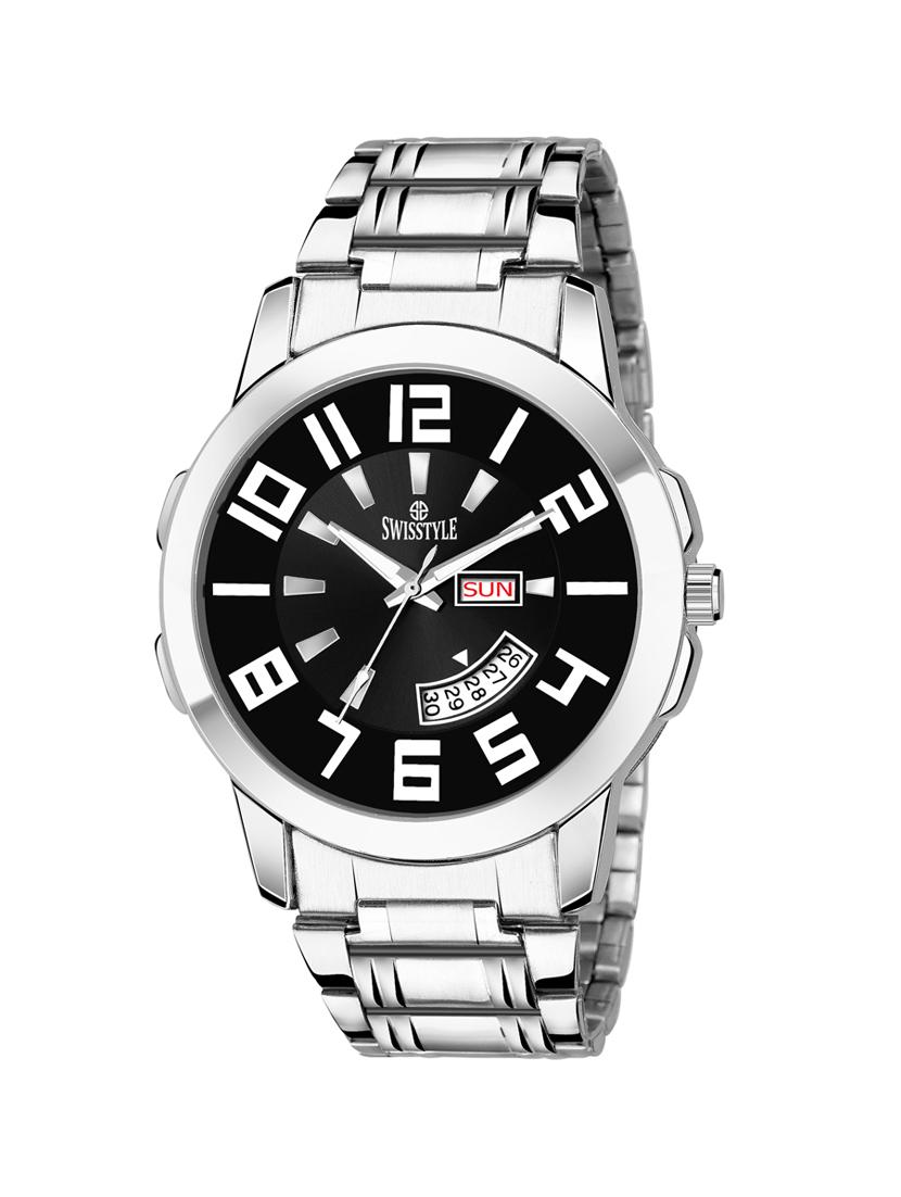 swisstyle dial black analogue watches for men-ss-gr805blk-slv-ch-1 - 16828386 - Zoom Image - 1