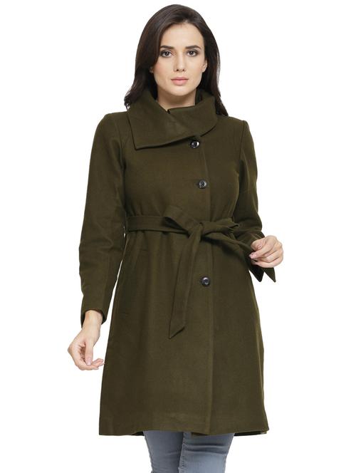 tie front button-up trench coat - 16828452 - Standard Image - 1