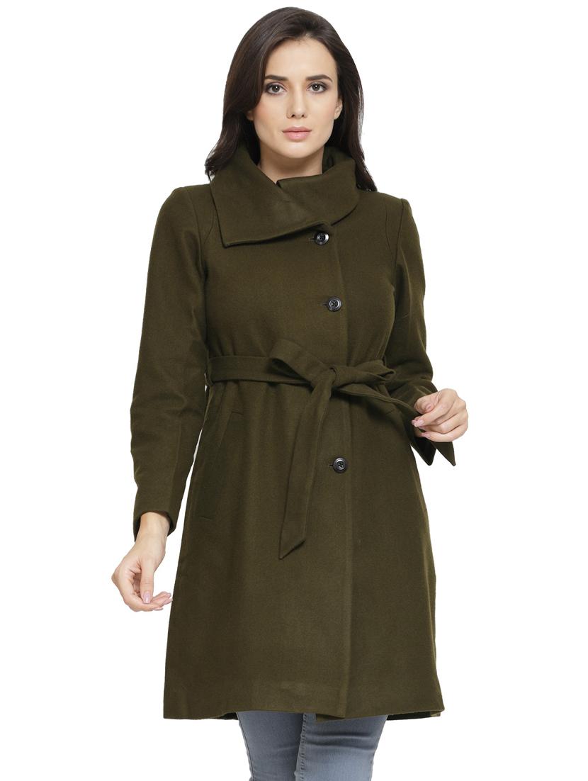 tie front button-up trench coat - 16828452 - Zoom Image - 1
