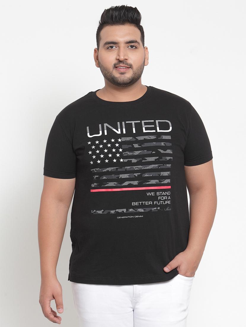 black typographic chest print t-shirt - 16828840 - Zoom Image - 1