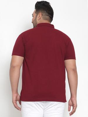 maroon solid polo t-shirt - 16828856 - Standard Image - 3
