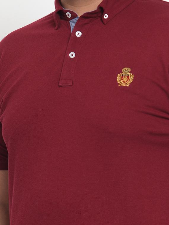 maroon solid polo t-shirt - 16828856 - Zoom Image - 5