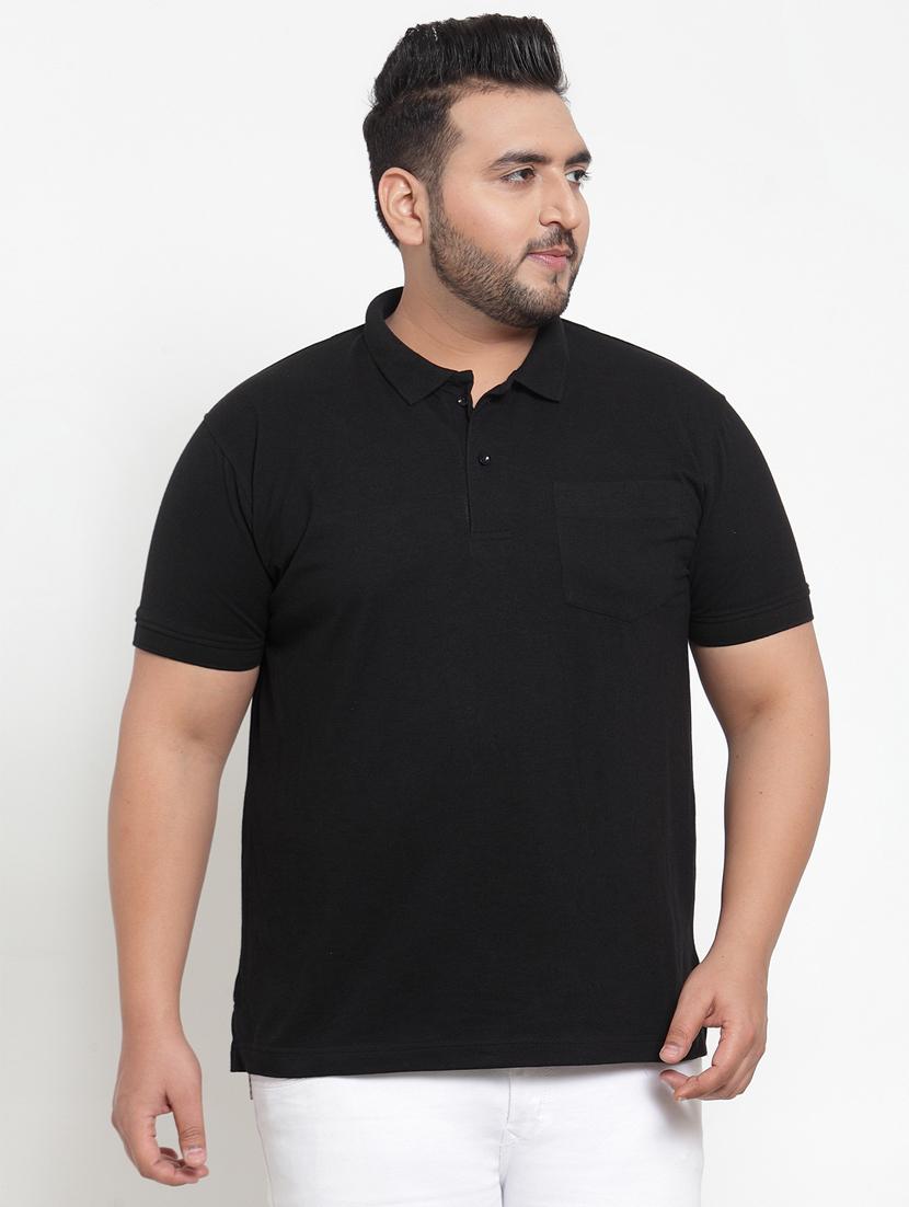 black solid polo t-shirt - 16828863 - Zoom Image - 1