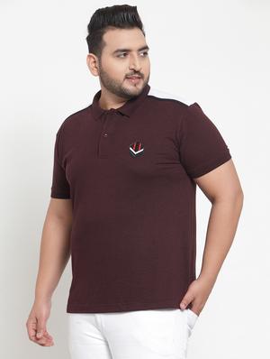 maroon printed polo t-shirt - 16828868 - Standard Image - 2