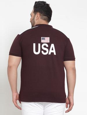 maroon printed polo t-shirt - 16828868 - Standard Image - 3