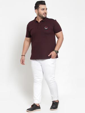 maroon printed polo t-shirt - 16828868 - Standard Image - 4