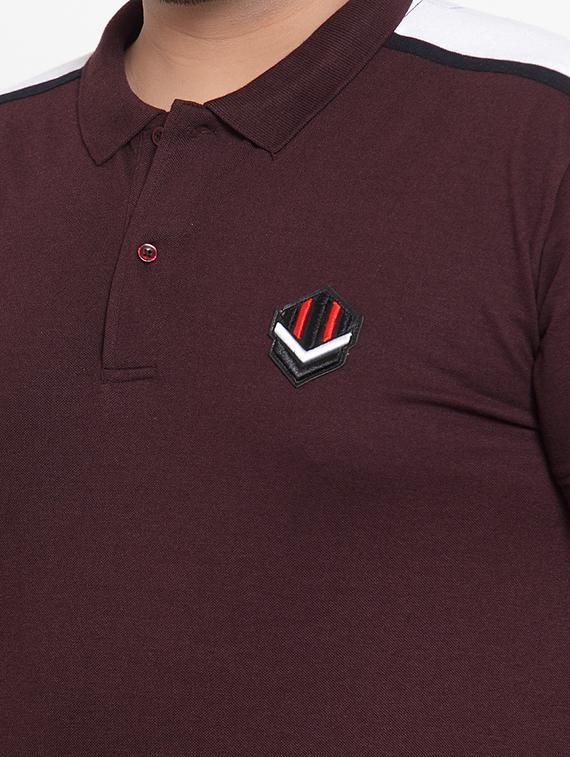 maroon printed polo t-shirt - 16828868 - Zoom Image - 5