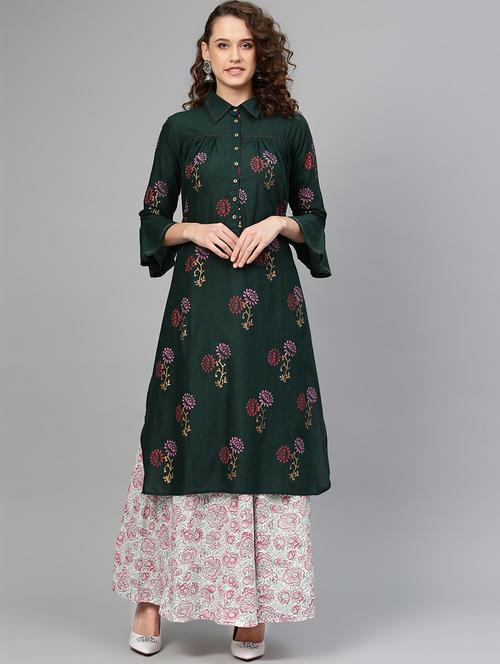 floral kurta skirt set - 16829436 - Standard Image - 1