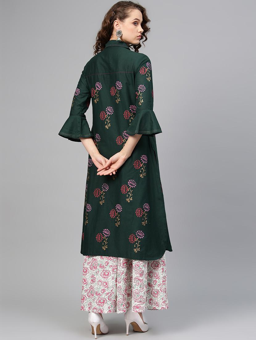 floral kurta skirt set - 16829436 - Zoom Image - 3