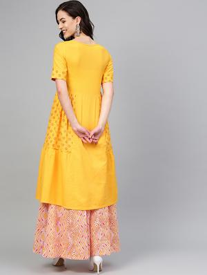 printed kurta skirt set - 16829439 - Standard Image - 3