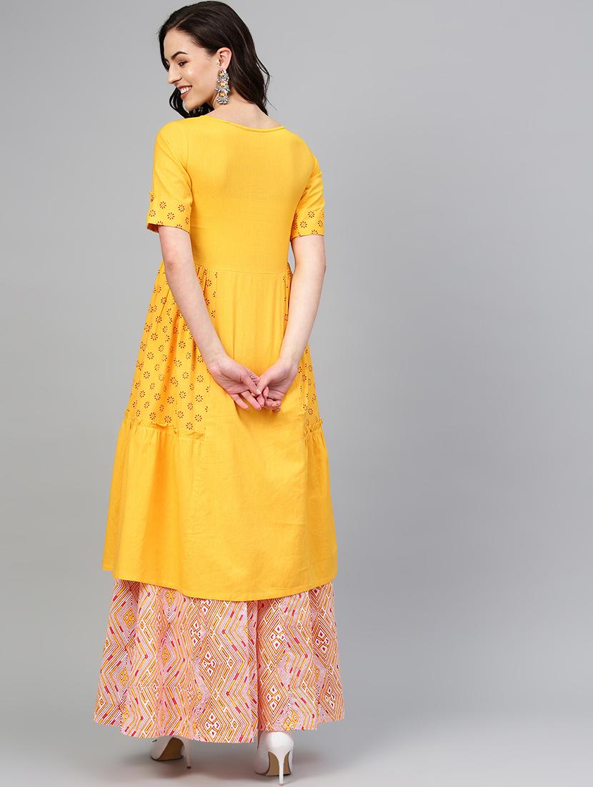 printed kurta skirt set - 16829439 - Zoom Image - 3