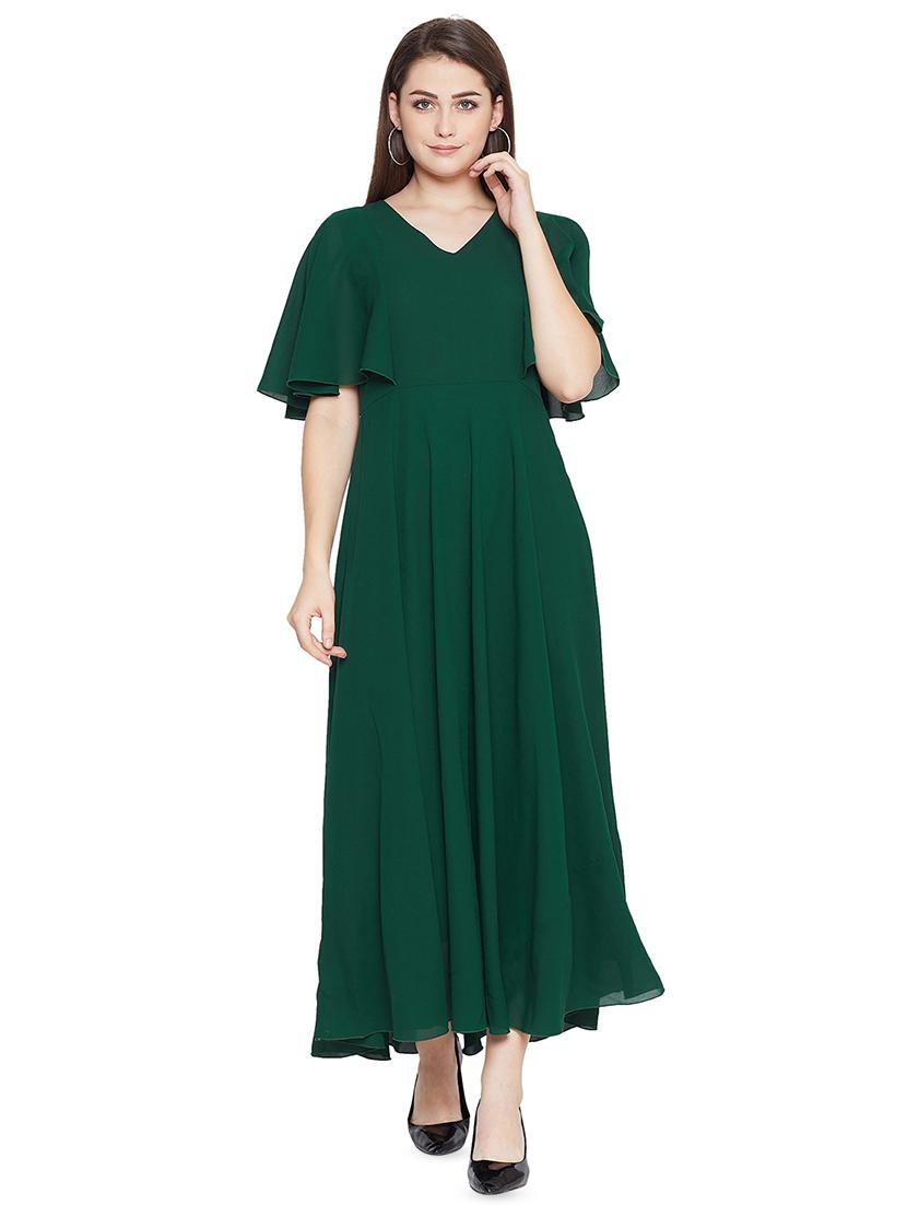 cape sleeves solid maxi dress - 16829471 - Zoom Image - 1