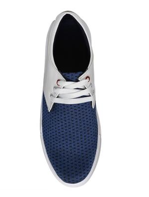 blue fabric lace up sneakers - 16829489 - Standard Image - 3