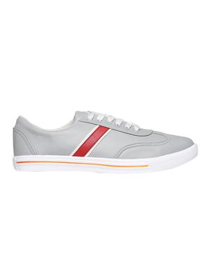 grey leatherette lace up sneakers - 16829492 - Standard Image - 2