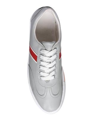 grey leatherette lace up sneakers - 16829492 - Standard Image - 3