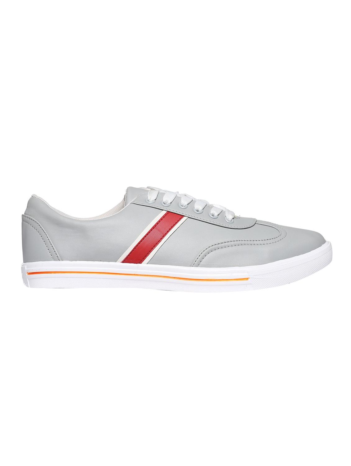 grey leatherette lace up sneakers - 16829492 - Zoom Image - 2