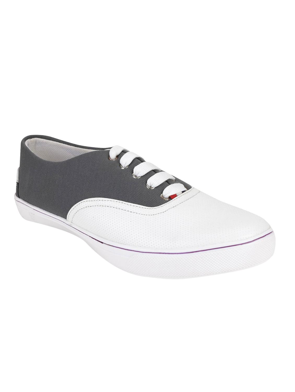 grey canvas lace up sneakers - 16829498 - Zoom Image - 1