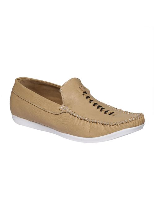 beige leatherette slip on loafers - 16829503 - Standard Image - 1