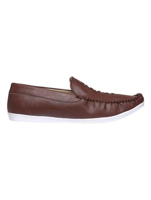 brown leatherette slip on loafers - 16829504 - Standard Image - 2