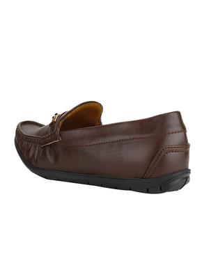 brown leatherette slip on loafers - 16829507 - Standard Image - 2