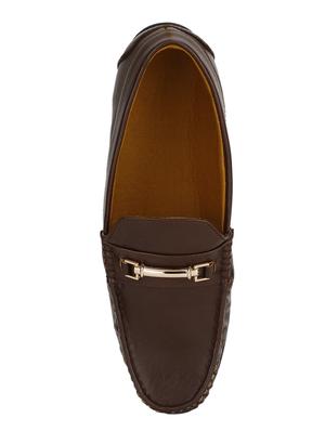 brown leatherette slip on loafers - 16829507 - Standard Image - 3