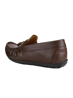 brown leatherette slip on loafers - 16829510 - Standard Image - 2