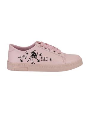 pink leatherette lace-up sneakers - 16829658 - Standard Image - 2