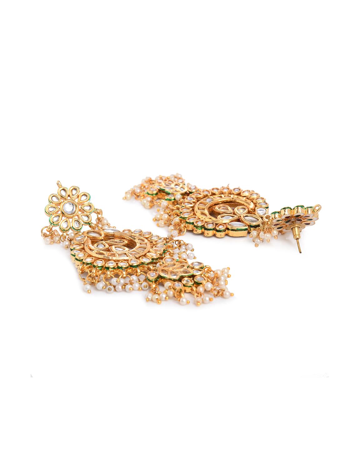 gold metal drop earring - 16829835 - Zoom Image - 2
