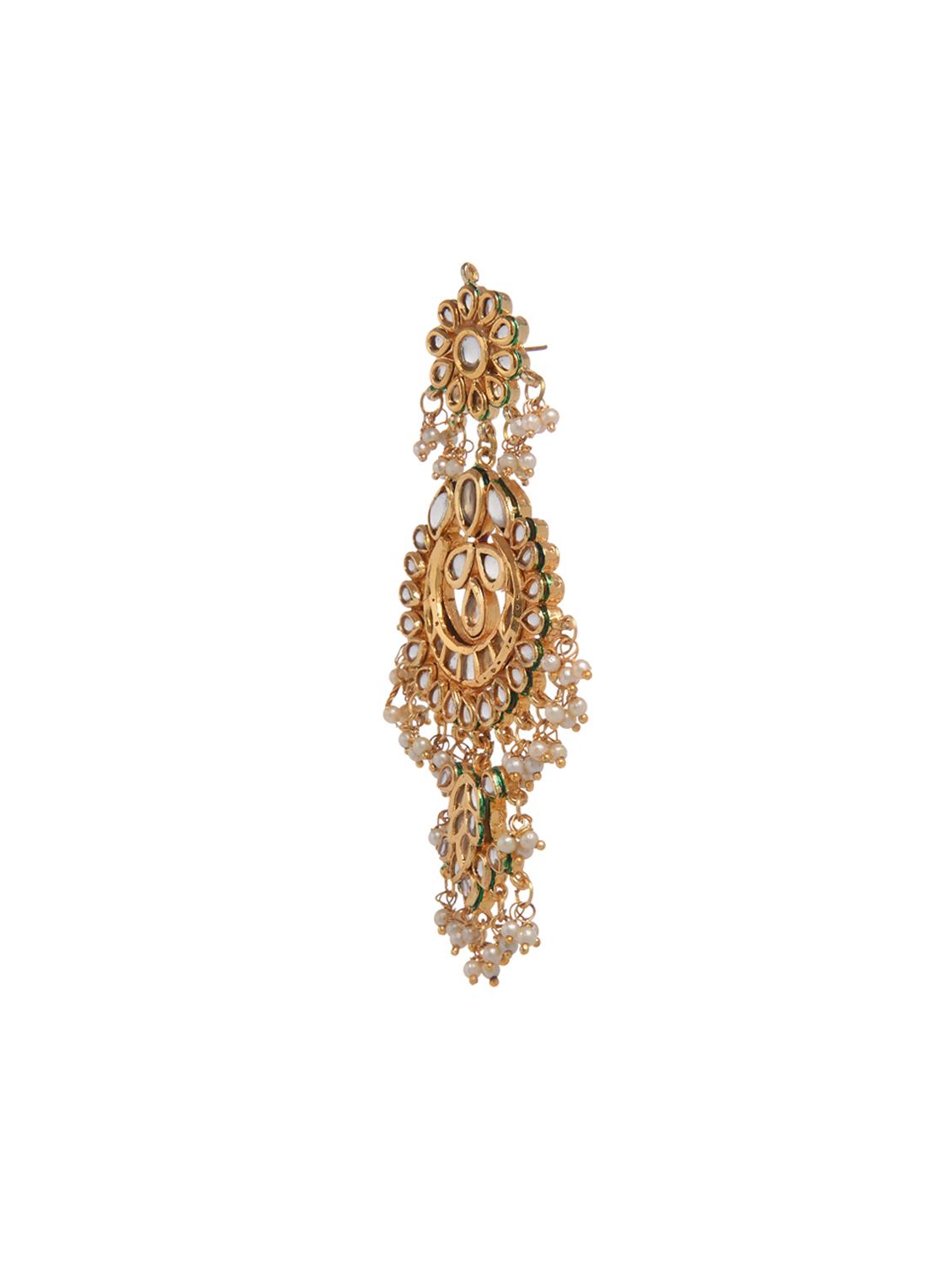 gold metal drop earring - 16829835 - Zoom Image - 3
