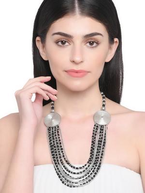 multi colored metal long necklace - 16829877 - Standard Image - 3