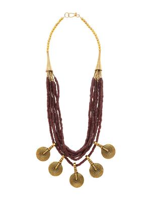 brown metal long necklace - 16829879 -  Standard Image - 1