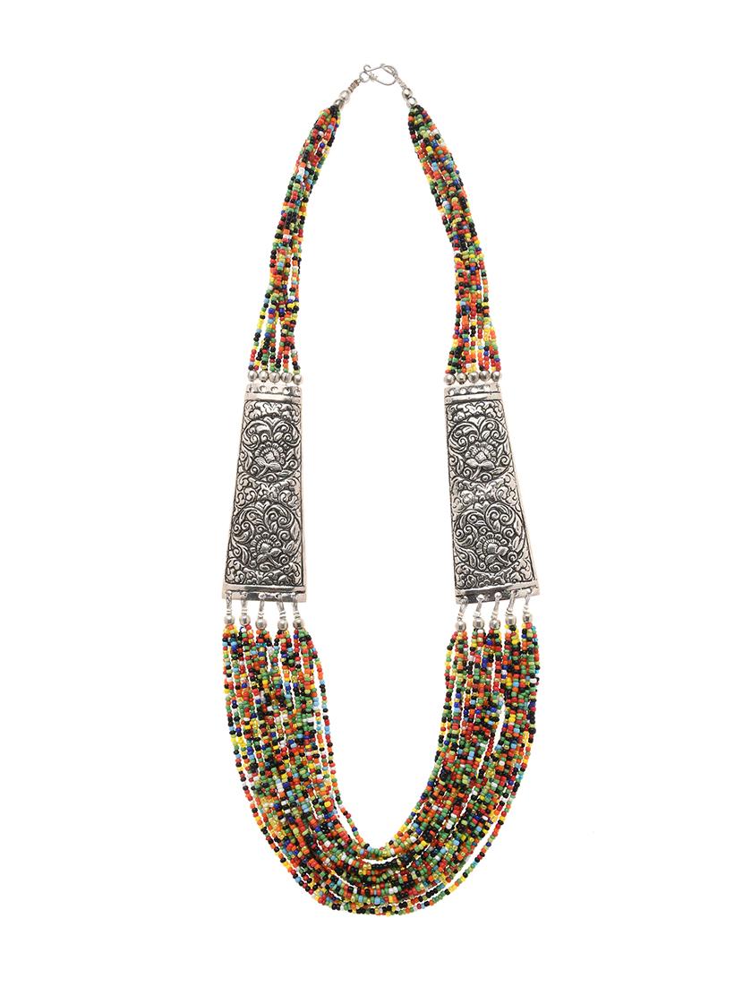 multi colored metal long necklace - 16829883 - Zoom Image - 2