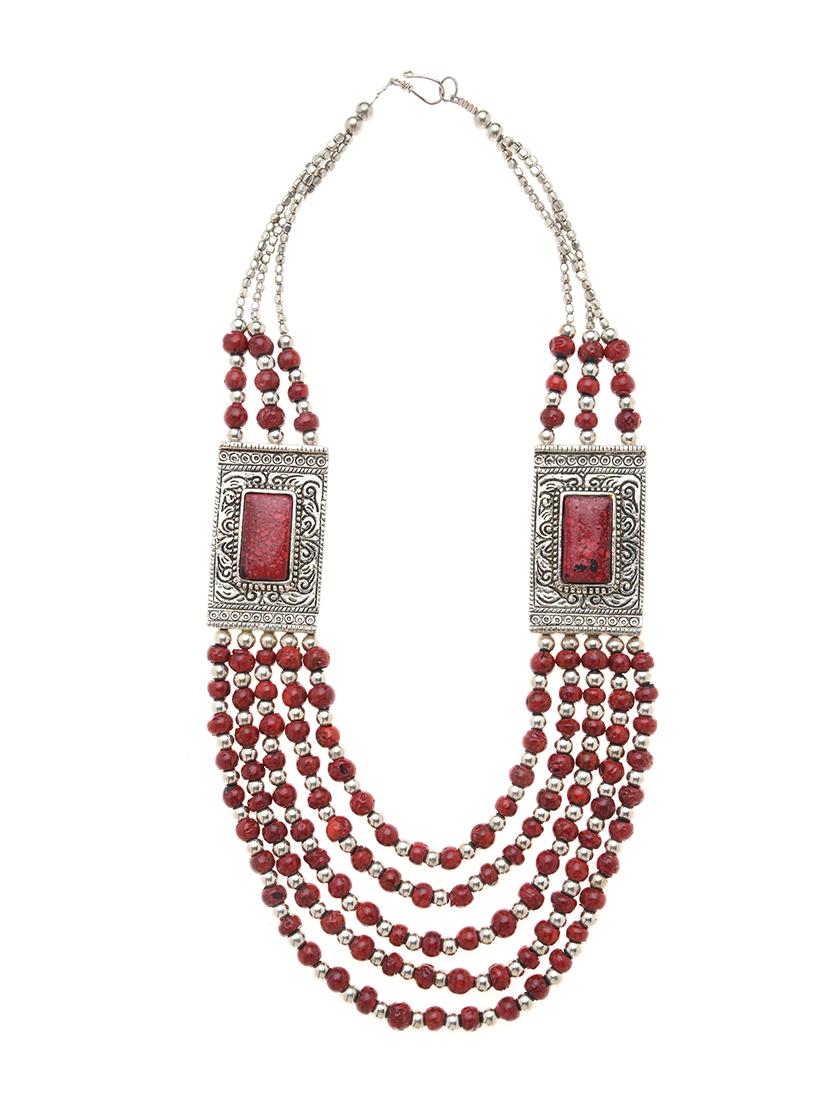 red metal long necklace - 16829889 - Zoom Image - 2