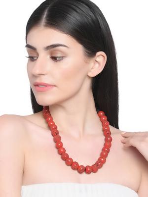 red metal long necklace - 16829897 - Standard Image - 3