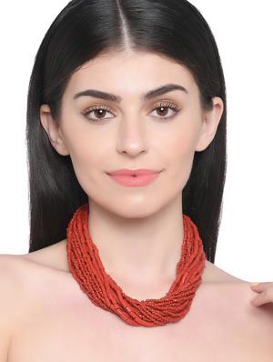 red metal long necklace - 16829898 - Standard Image - 3
