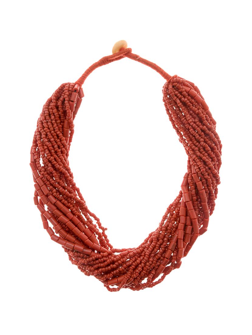red metal long necklace - 16829898 - Zoom Image - 2