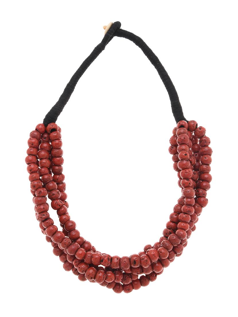 red metal long necklace - 16829899 - Zoom Image - 2