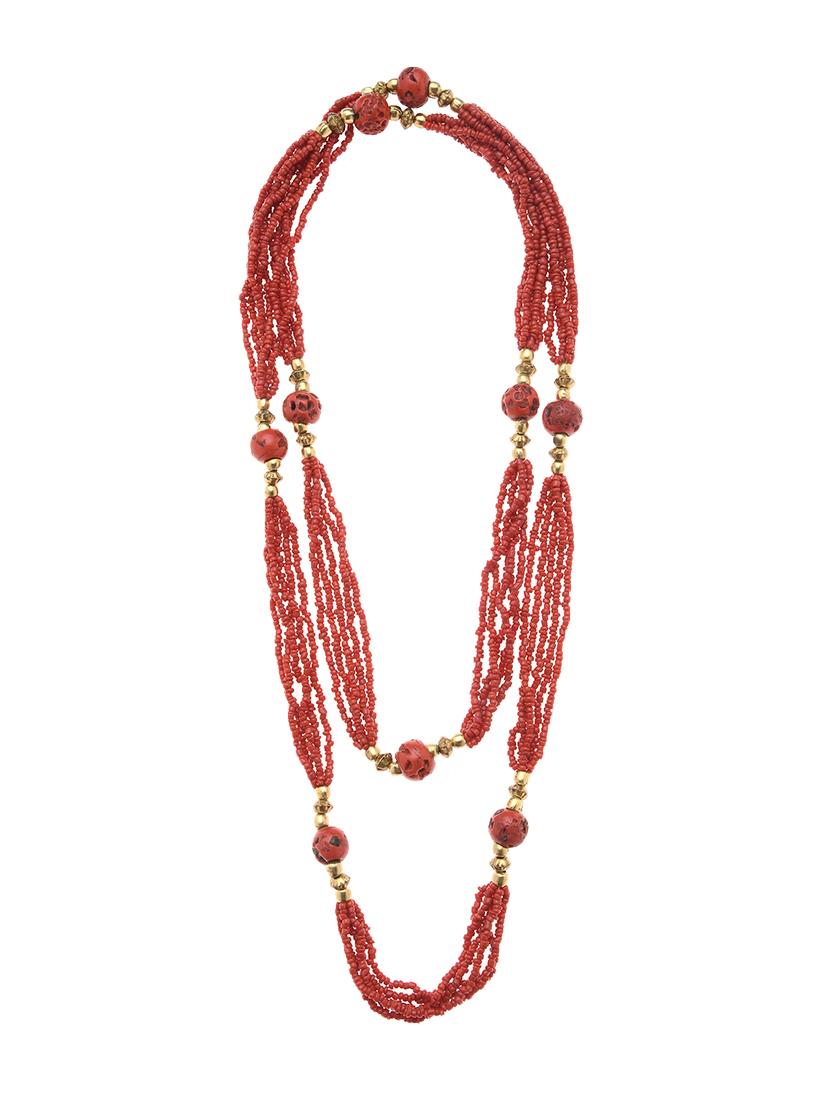 red metal long necklace - 16829907 - Zoom Image - 2
