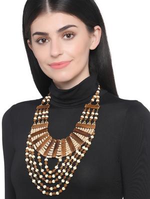 multi colored metal long necklace - 16829908 - Standard Image - 3