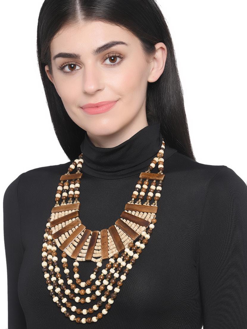 multi colored metal long necklace - 16829908 - Zoom Image - 3