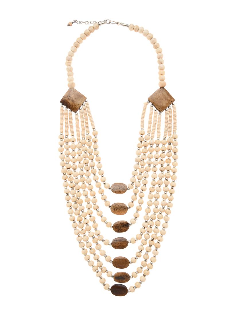 white metal long necklace - 16829913 - Zoom Image - 2