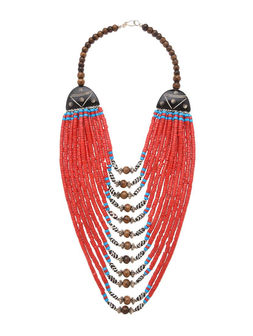multi colored metal long necklace - 16829914 - Zoom Image - 2