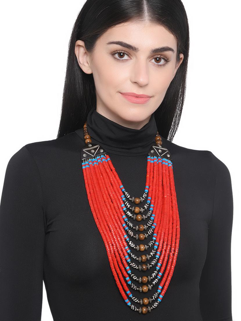 multi colored metal long necklace - 16829914 - Zoom Image - 3
