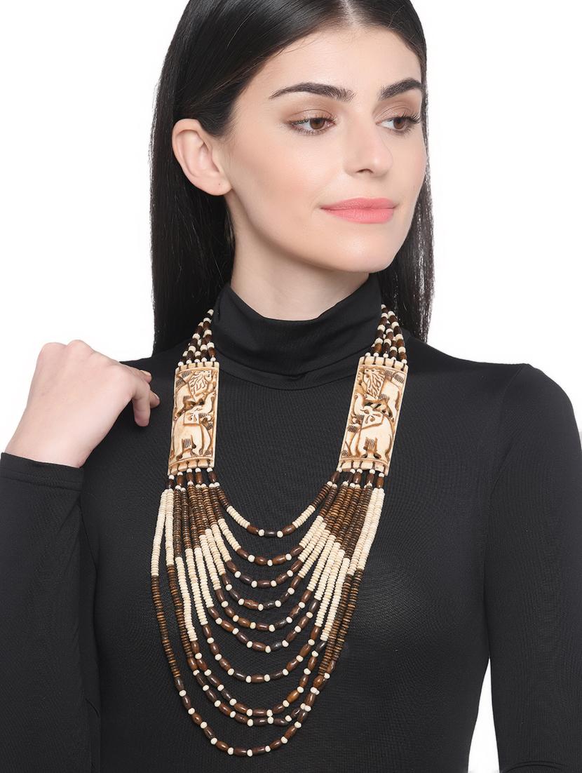 multi colored metal long necklace - 16829918 - Zoom Image - 3