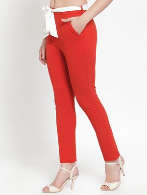 tie front high rise trouser - 16830195 - Standard Image - 2