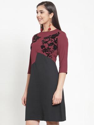 color block floral a-line dress - 16830203 - Standard Image - 2