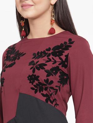 color block floral a-line dress - 16830203 - Standard Image - 5